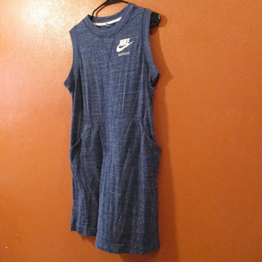 Nike Dress Woman Large Blue White Sleeveless Outdoor Athletic Tennis Sport Dress